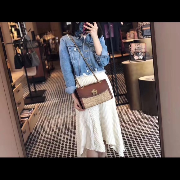 coach parker in colorblock straw/1941 saddle/brass - Picture 6 of 6